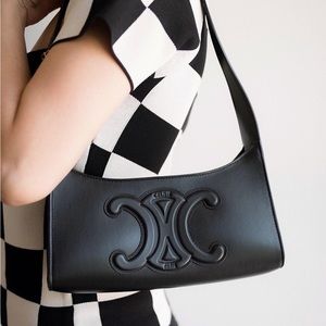 Celine Cuir Triomphe Black Shoulder Bag